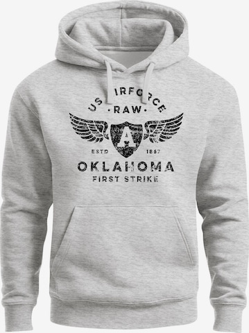 Neverless Sweatshirt 'Airforce Oklahoma' in Grau: Vorderseite