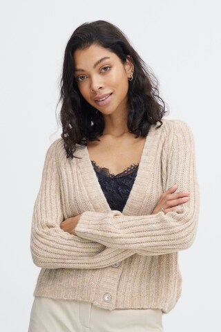 b.young Knit Cardigan '20810481' in Beige: front