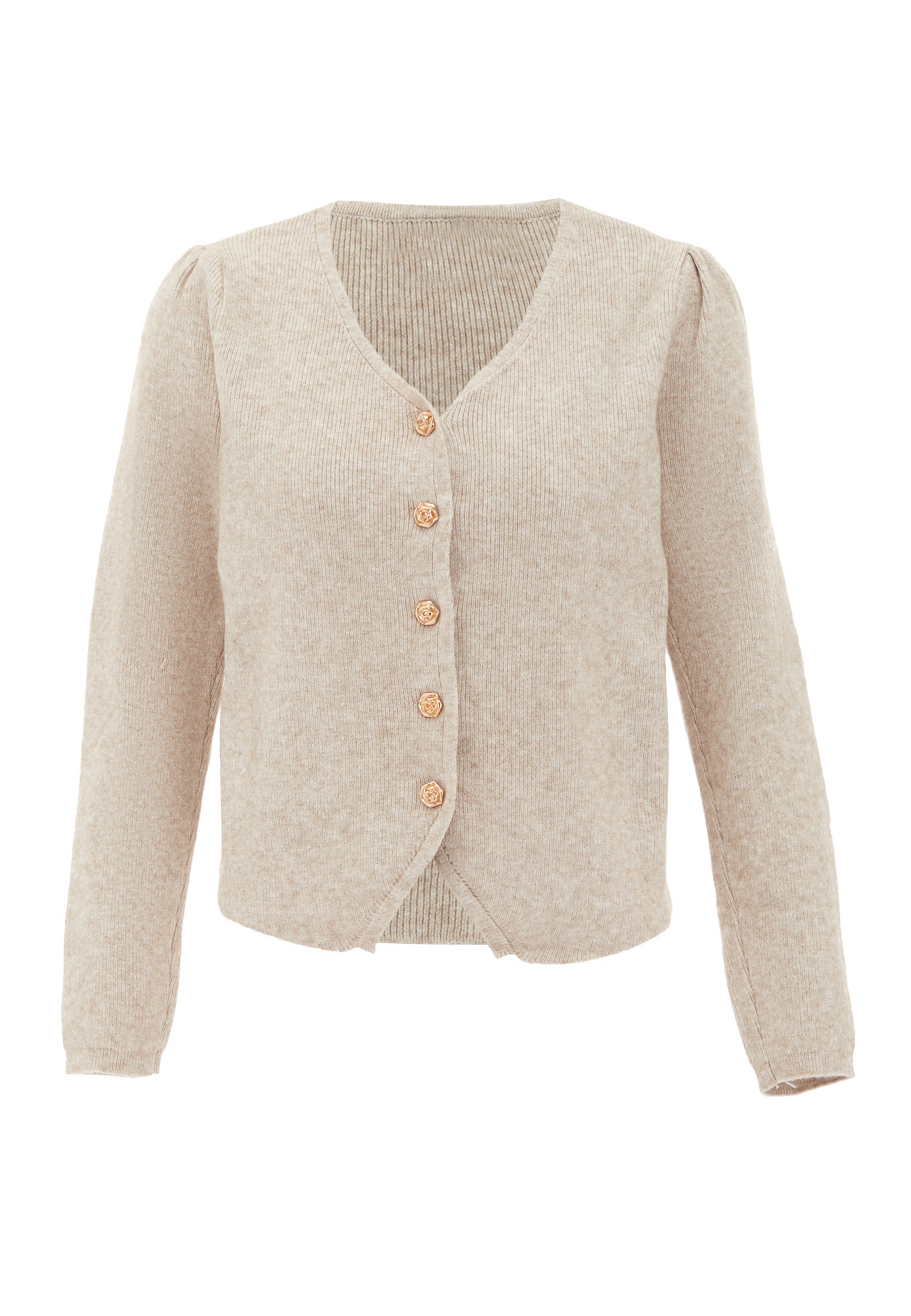 NAEMI Knit cardigan in Beige: front