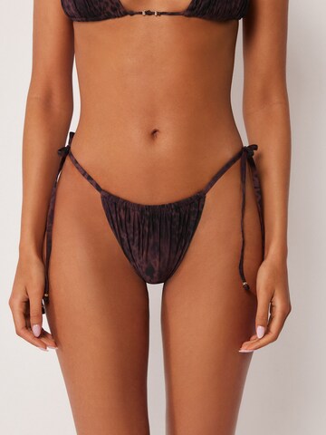 CALZEDONIA Bikini Bottoms 'Dark Animalier' in Brown: front