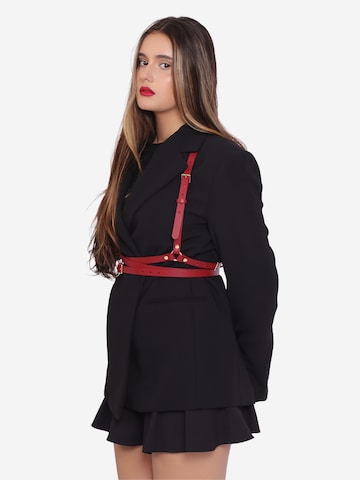 Haute Cuir - Cinturón 'Slim Double Belt Harness' en rojo