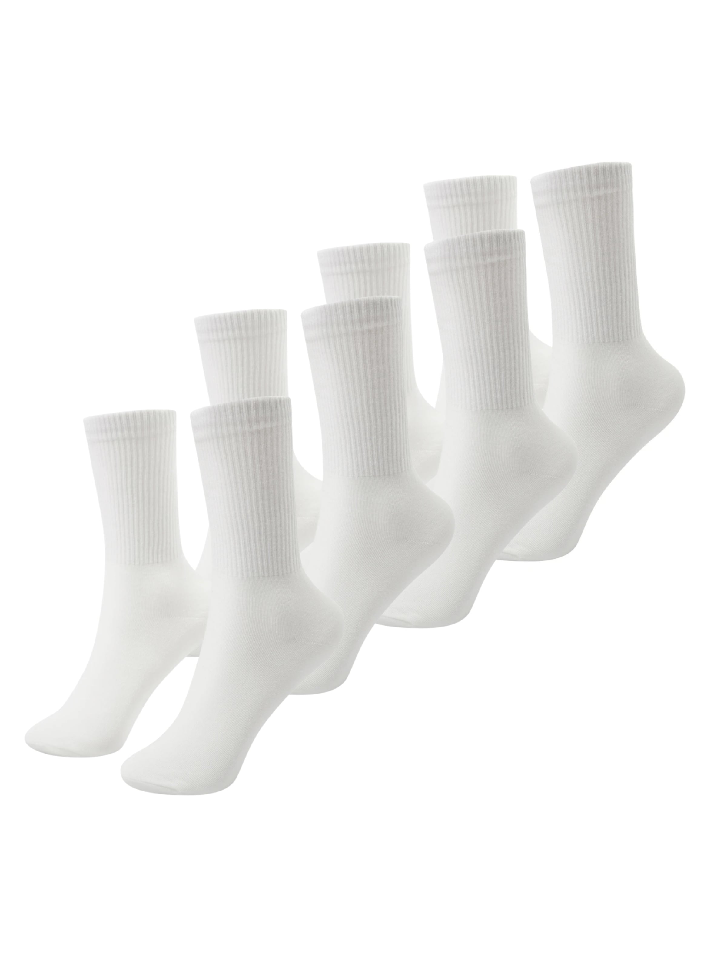 cfab (formerly creamy fabrics) Socks 'Lange Sportsocken | 4er Pack' in White: front