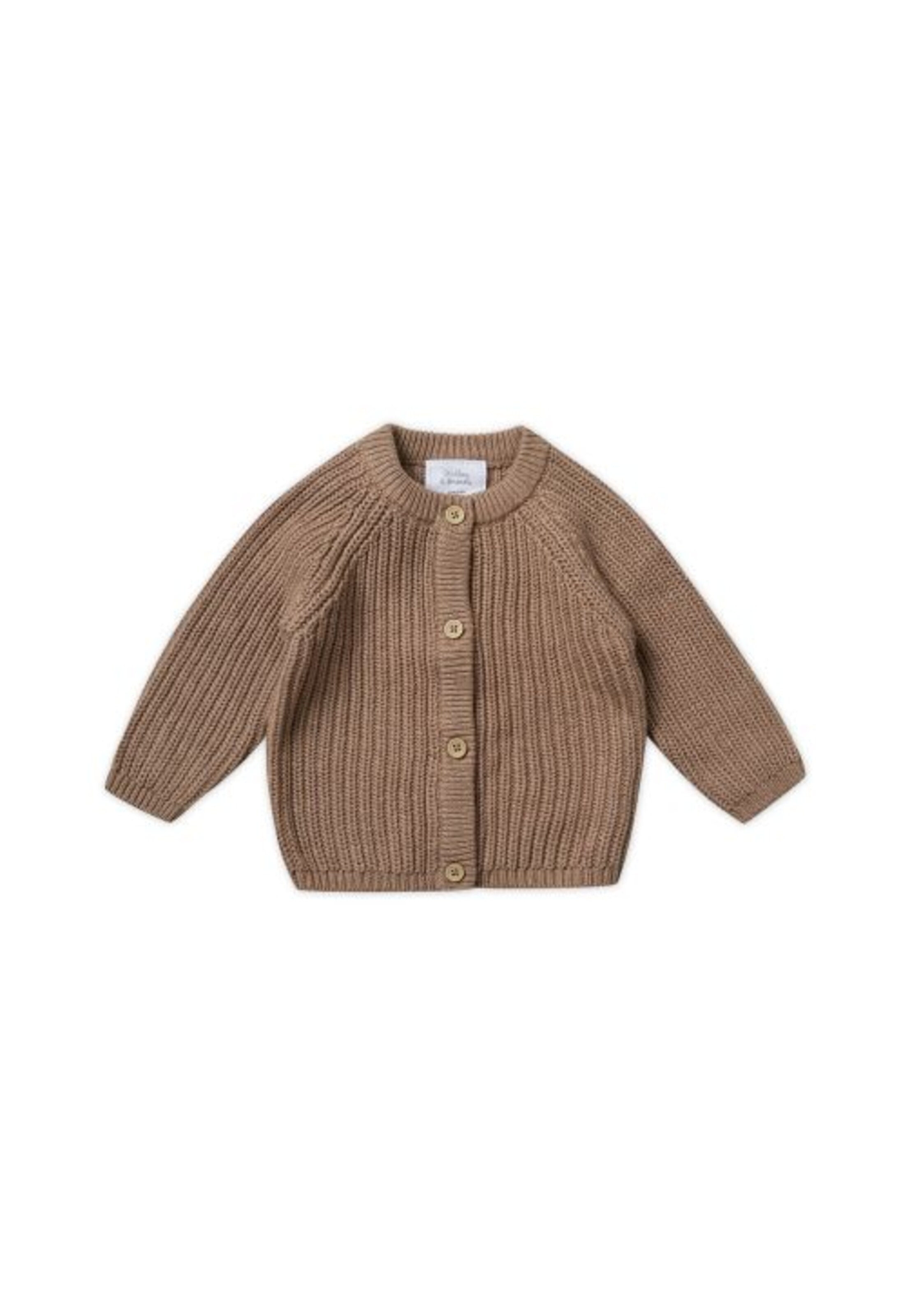 Stellou & Friends Knit cardigan in Brown: front