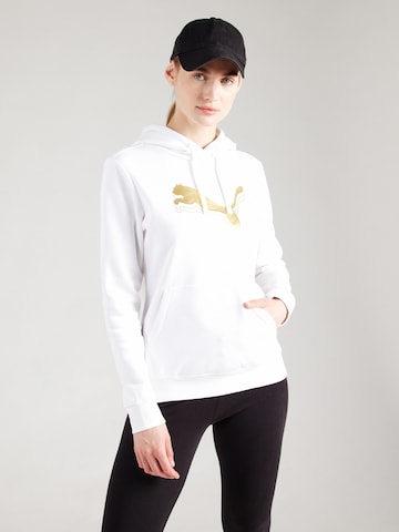PUMASweater majica 'Ess Mettalic' - bijela boja: prednji dio