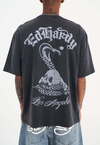 Ed Hardy T-shirt 'Schlange und Schädel' in Grau: Vorderseite