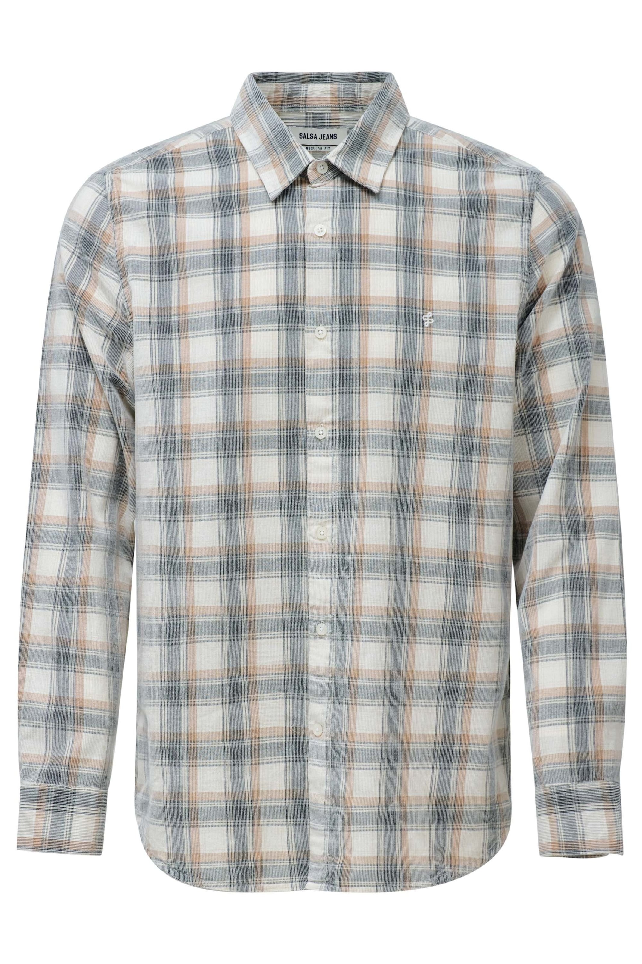 Salsa Jeans Hemd in beige / hellbraun / grau, Produktansicht