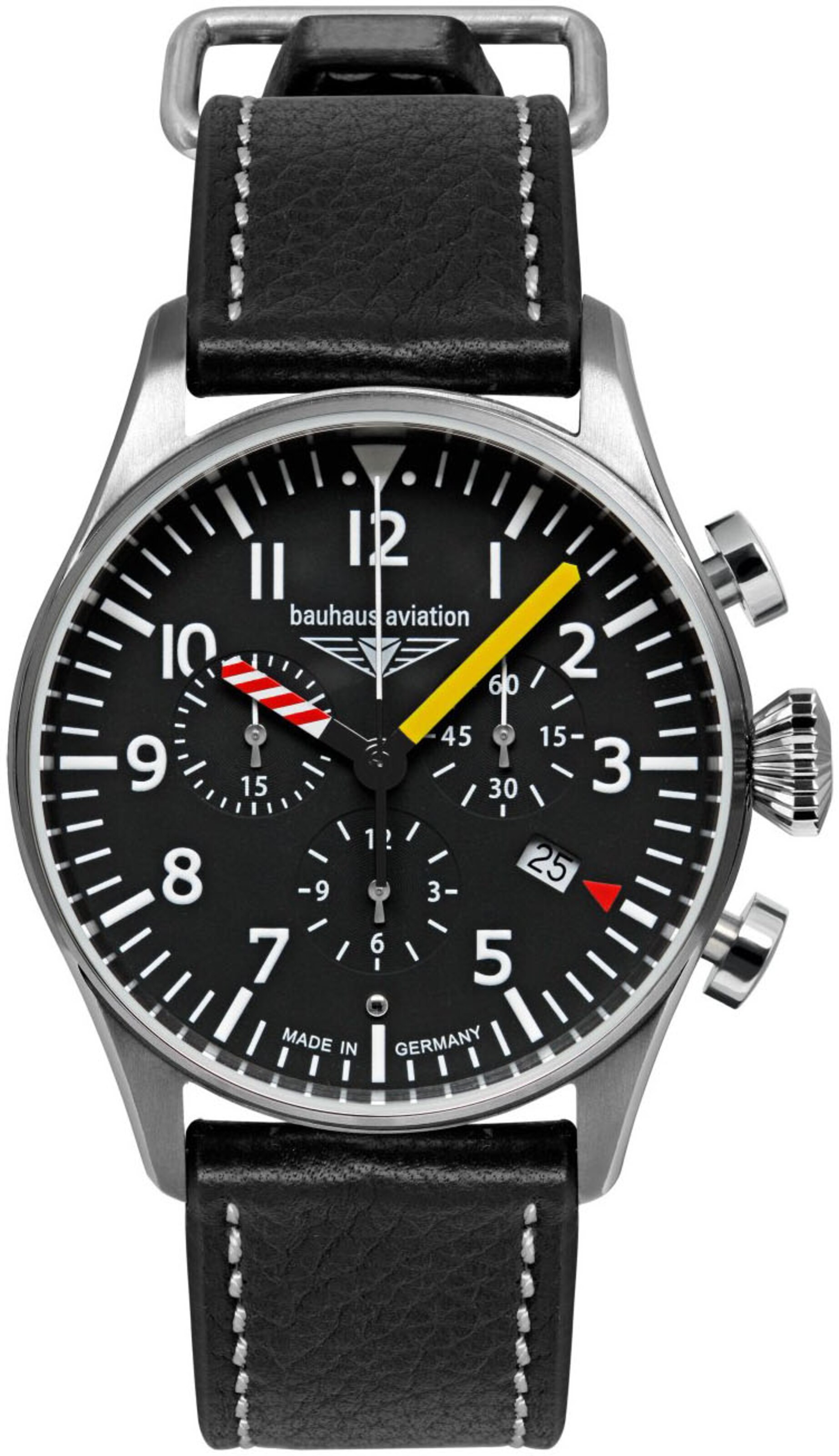 Bauhaus Analog Watch in Black: front