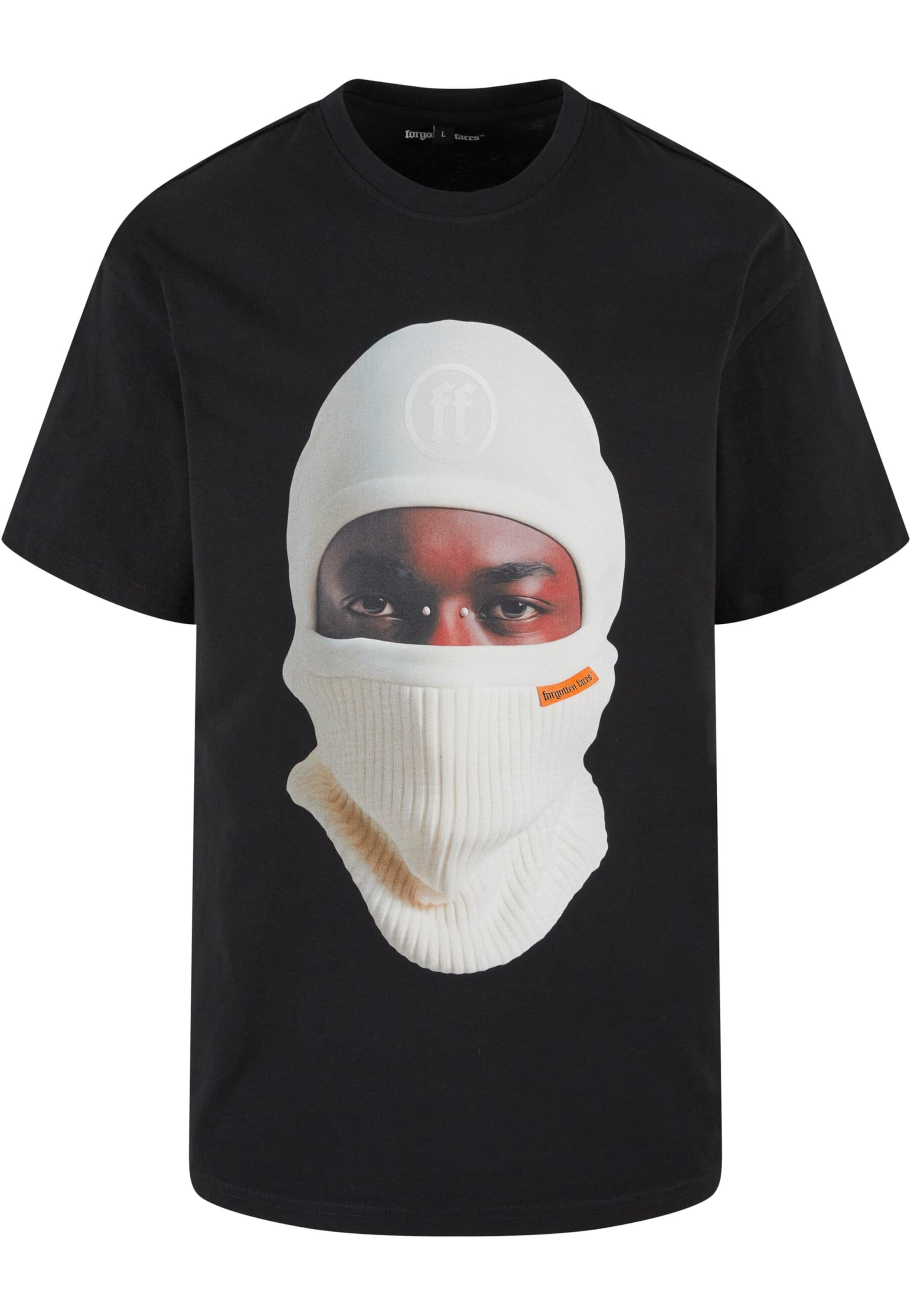 Maglietta 'White Balaklava' di Forgotten Faces in nero: frontale