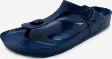 thies T-Bar Sandals 'thies 1856 ® Ecofoam Thong Sandal vegan' in Blue: front