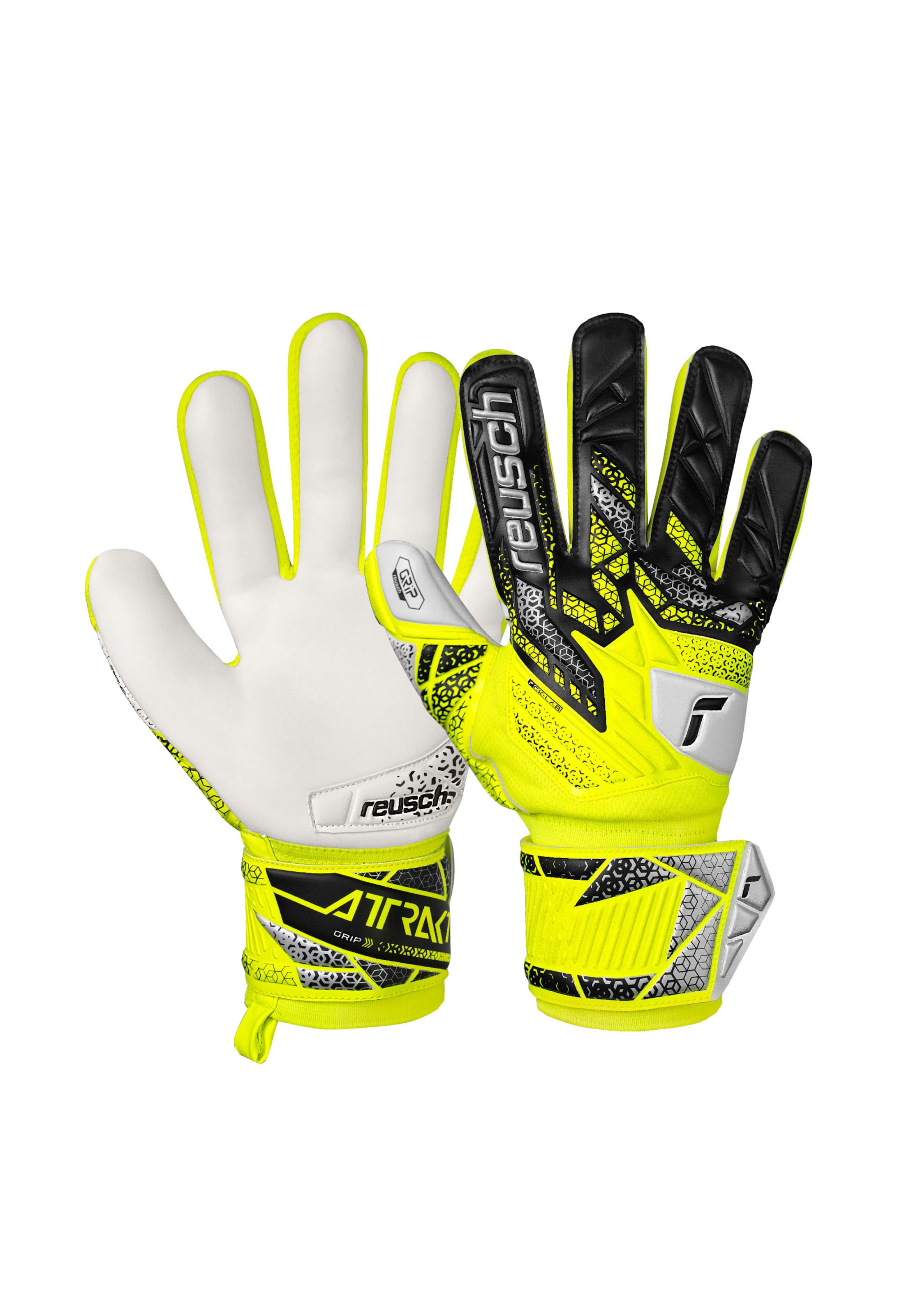 REUSCH Sports gloves 'Attrakt Grip' in Yellow: front