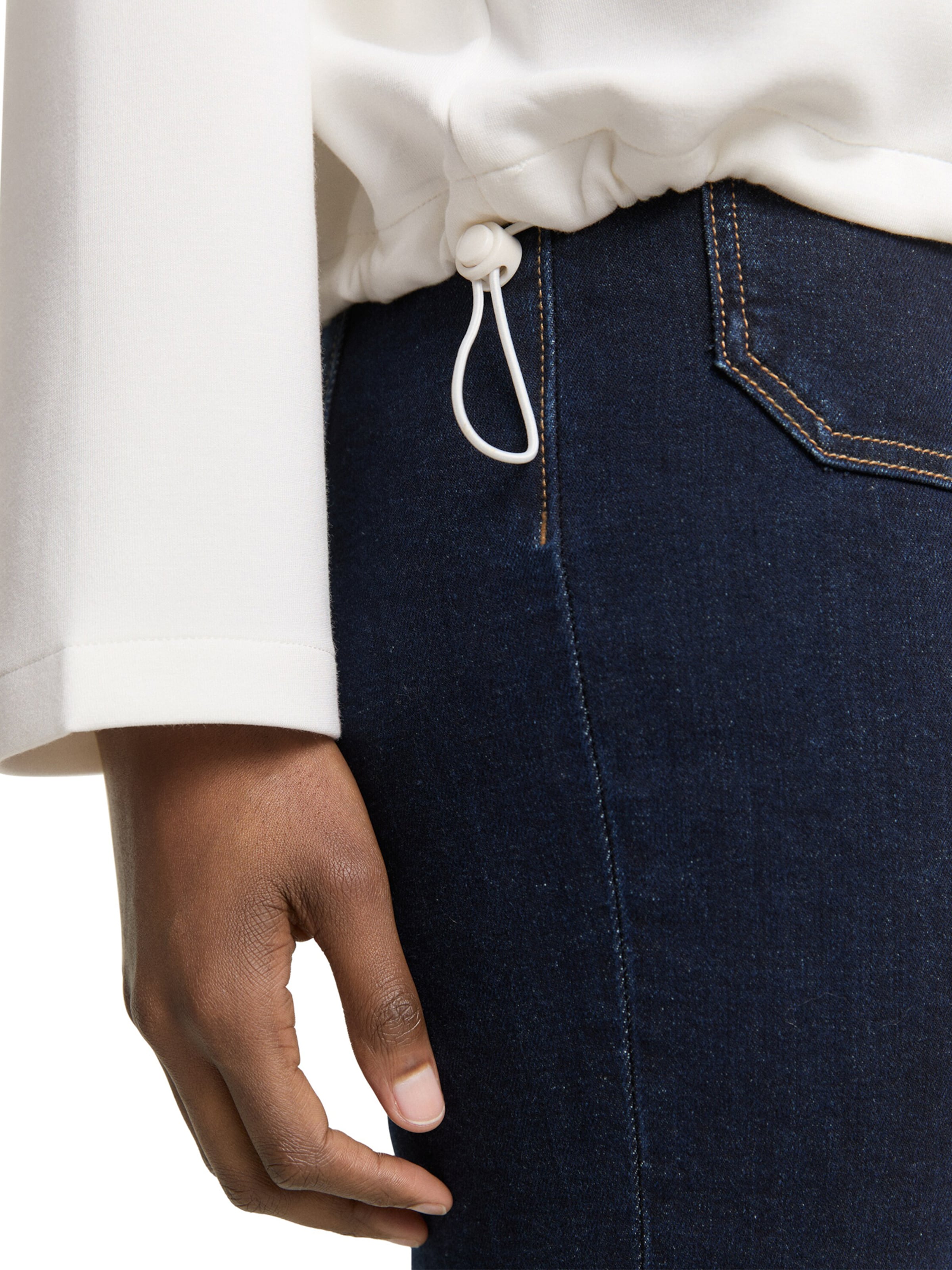 TOM TAILOR DENIM Μπλούζα φούτερ σε λευκό