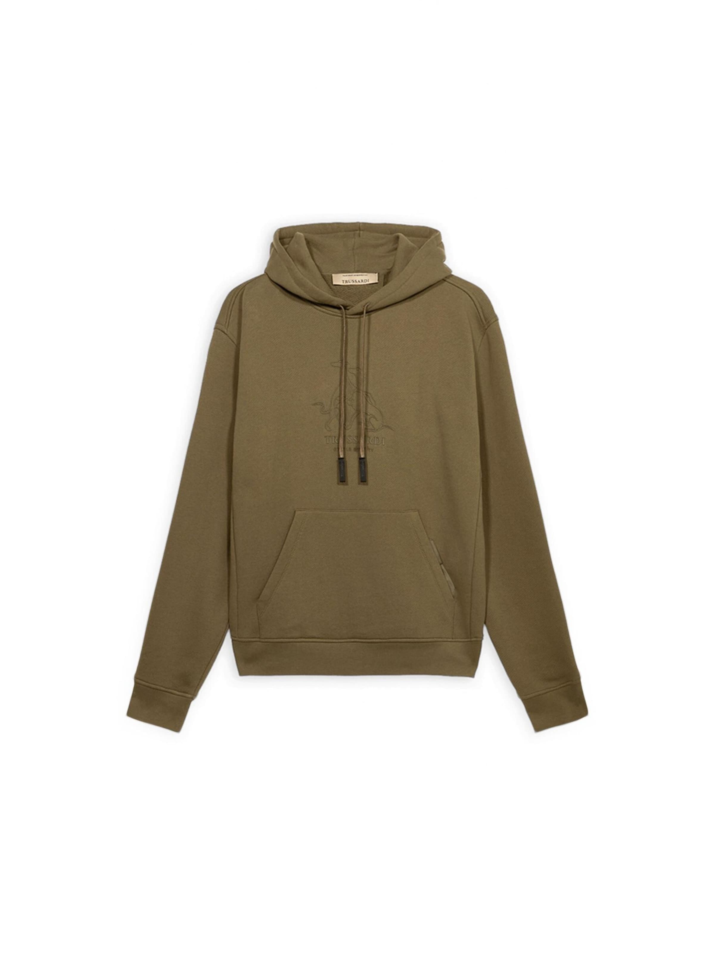 Trussardi - Sudadera en verde: frente