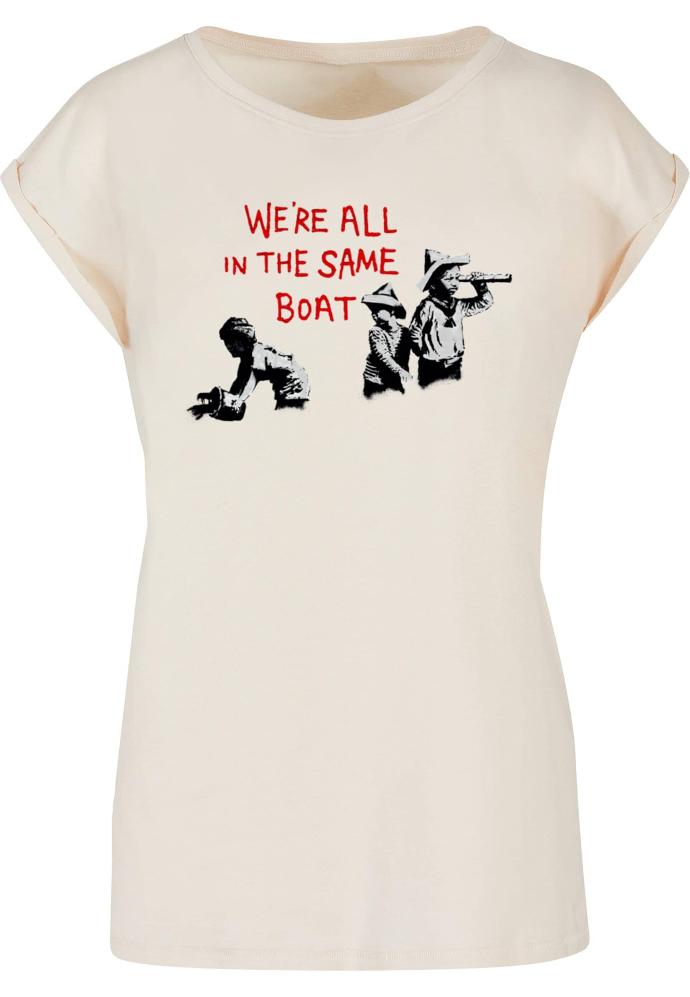 Merchcode Shirt 'Brandalised - In The Same Boat' in Beige: voorkant