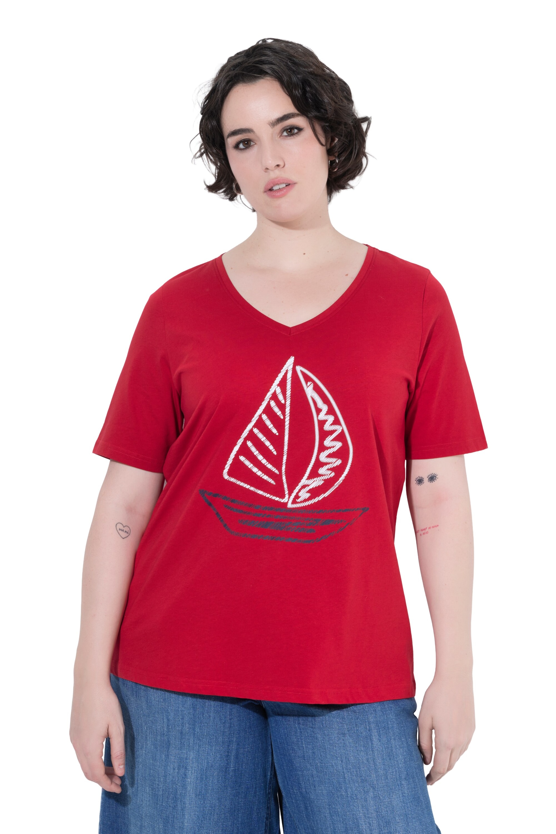 Ulla Popken Shirt in Rot: Vorderseite