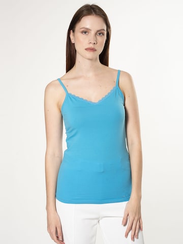 Influencer Top in Blue: front