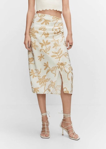 MANGO Rok in Beige: voorkant