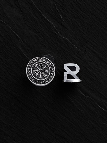 REYTEL Uhan 'VEGVISIR. RUNES' | srebrna barva: sprednja stran