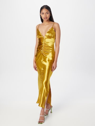 Robe de soirée Nasty Gal en or : devant