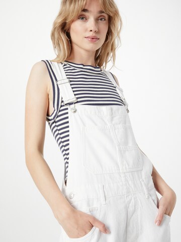 Free People - Regular Jardineira de ganga 'ZIGGY' em branco