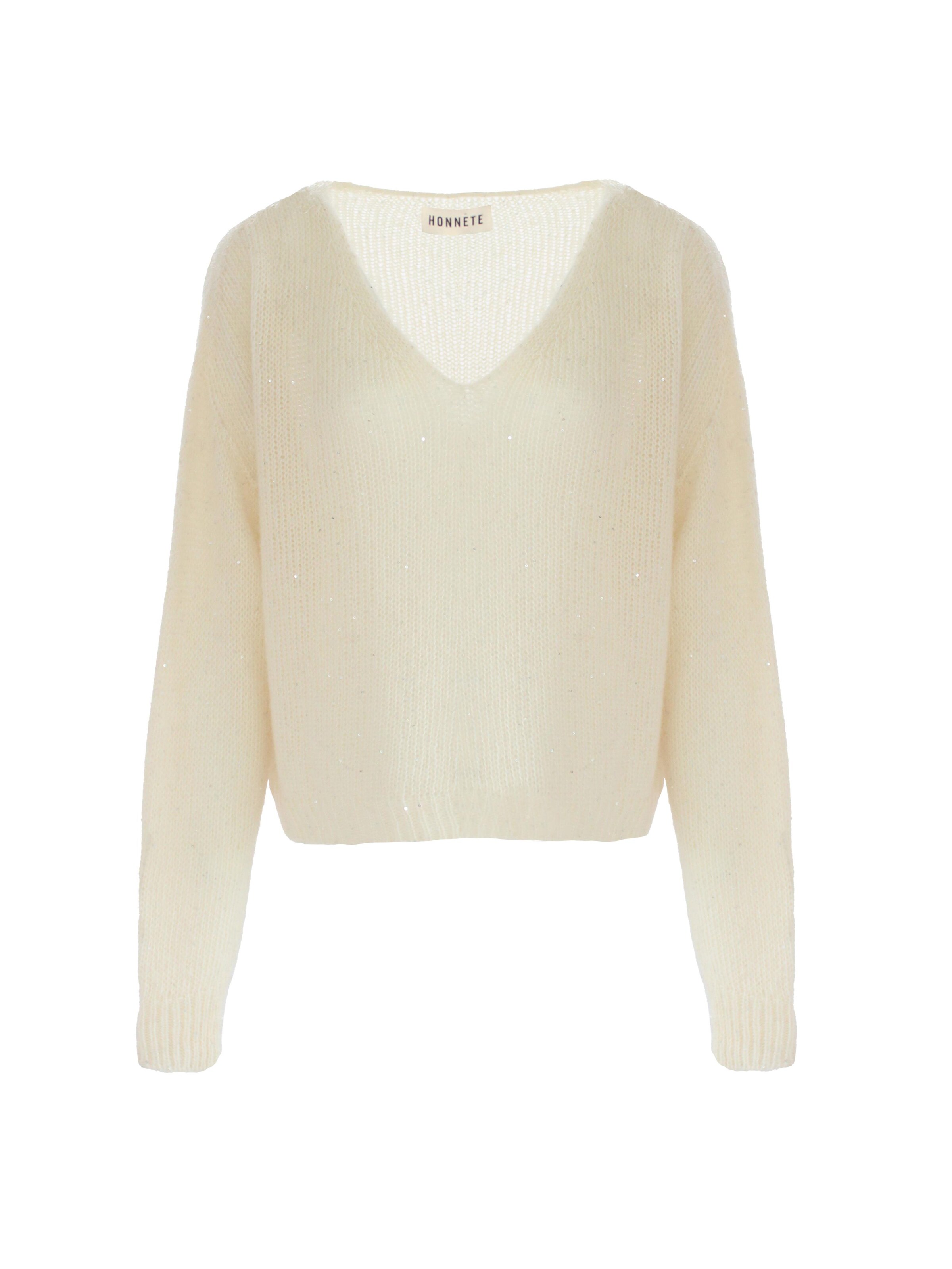 Honnête Atelier Gebreide top 'Yves' in Wit