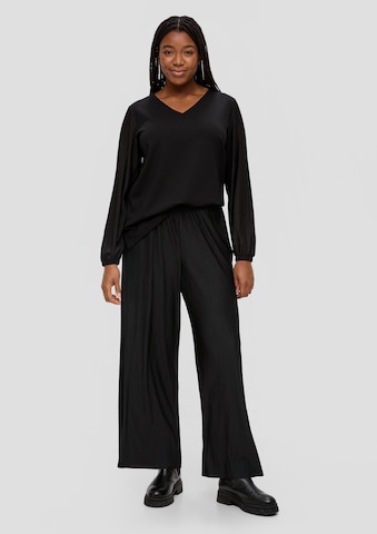 TRIANGLE Wide leg Broek in Zwart