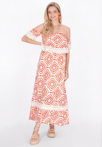 IZIA - Vestido 'Festival' en naranja: frente