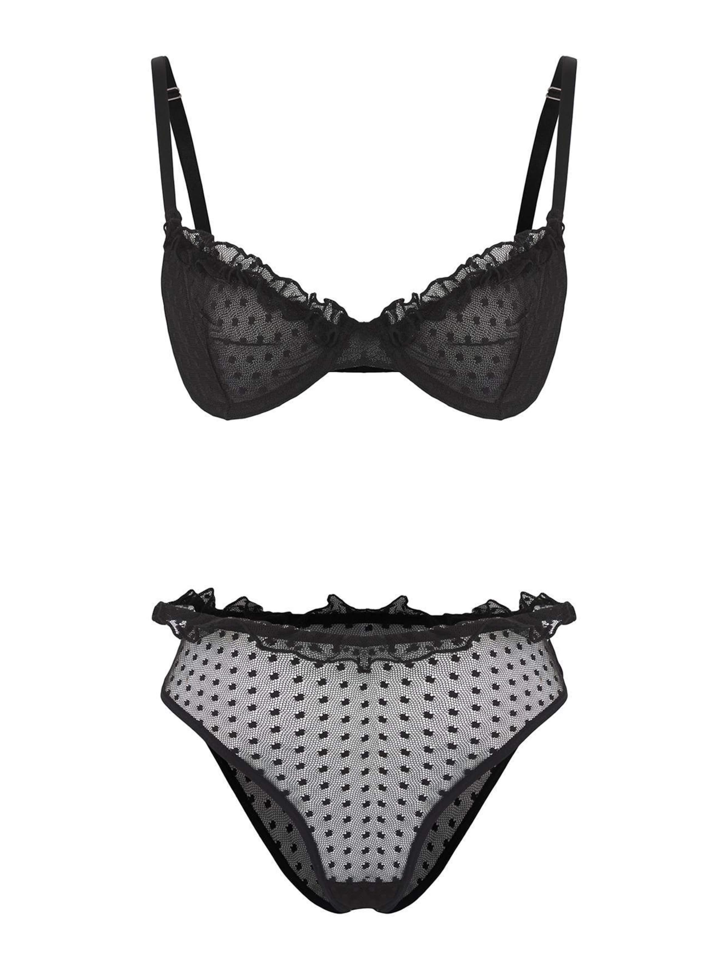 Invisible Ensemble de linge Trendyol en noir : devant