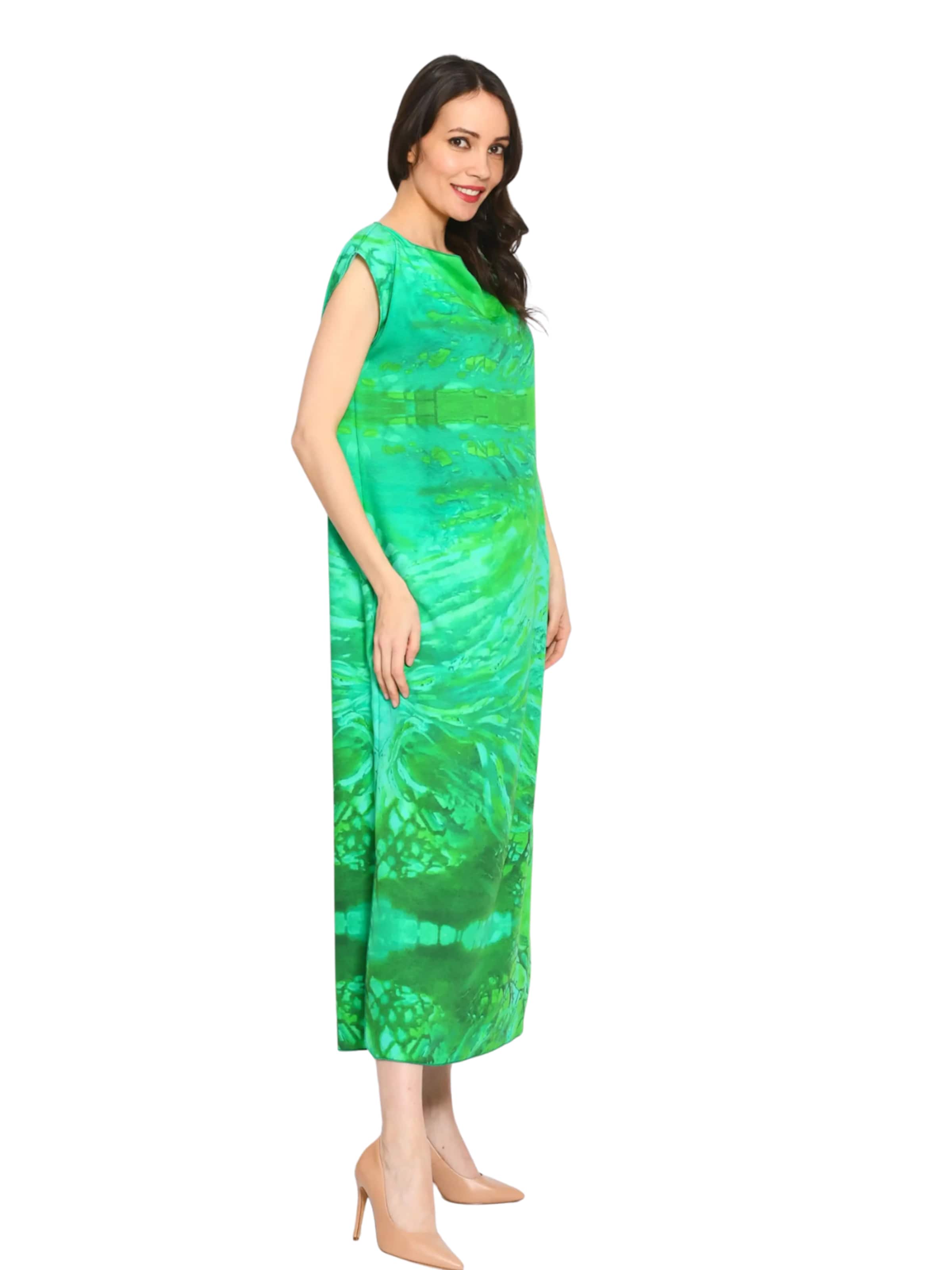 Csillag Zsuzsi Oversized dress 'Tree of life' in Green