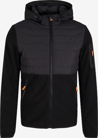TOM TAILOR Fleece jacket in Black: front
