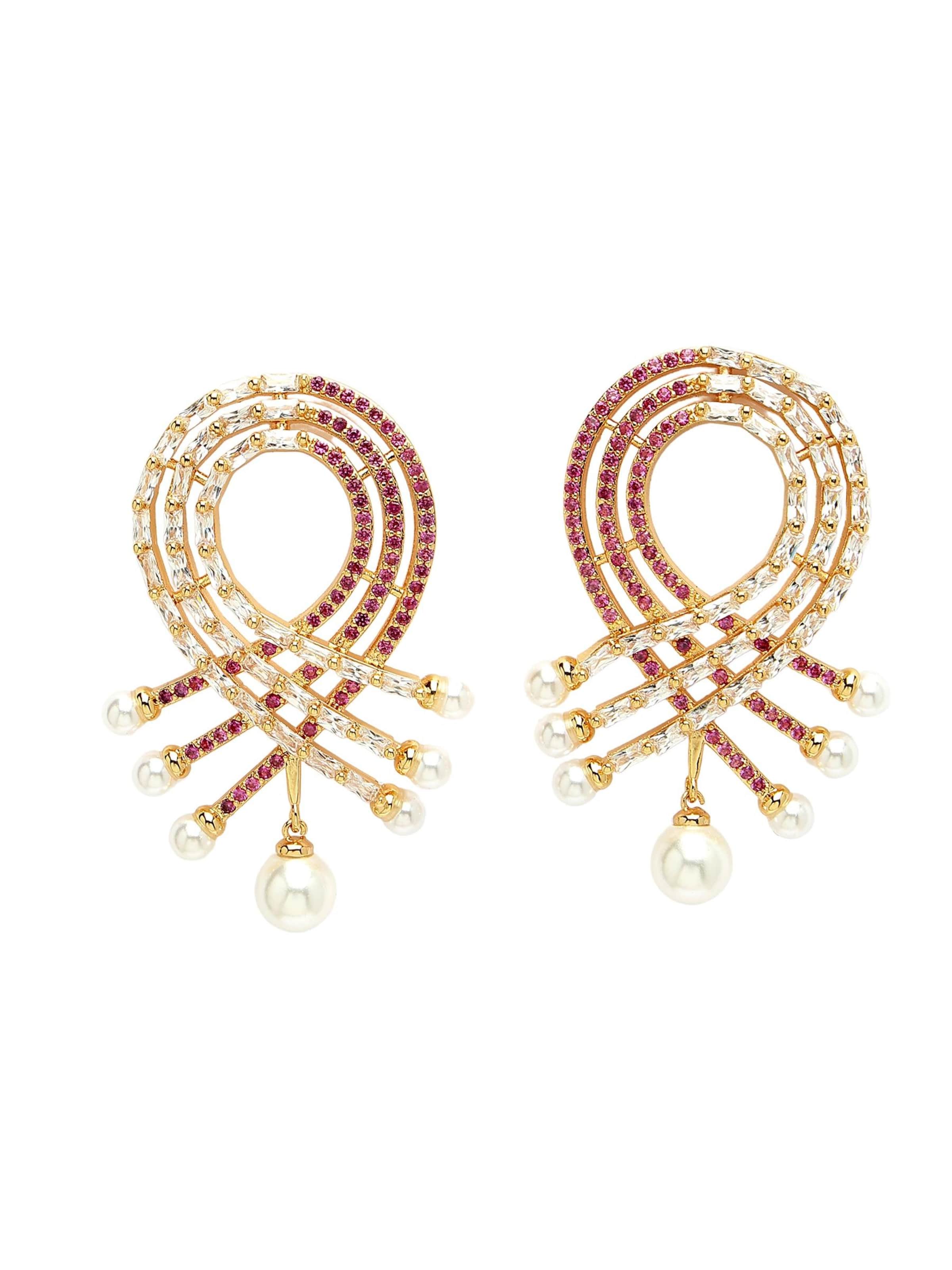 AVANT-GARDE PARIS Earrings 'Bernadettena' in Pink: front