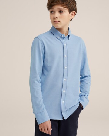 WE Fashion Regular fit Button up shirt in Blue: front