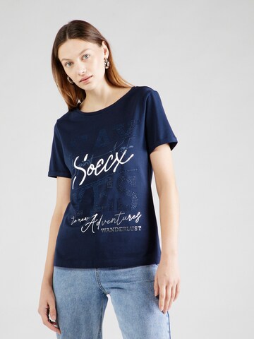 Soccx T-Shirt 'Wanderlust' in Blau: predná strana