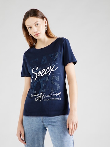 Soccx T-Shirt 'Wanderlust' in Blau: predná strana