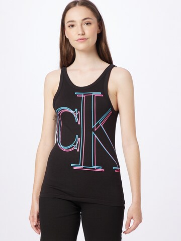 Calvin Klein Jeans - Regular Top em preto: frente