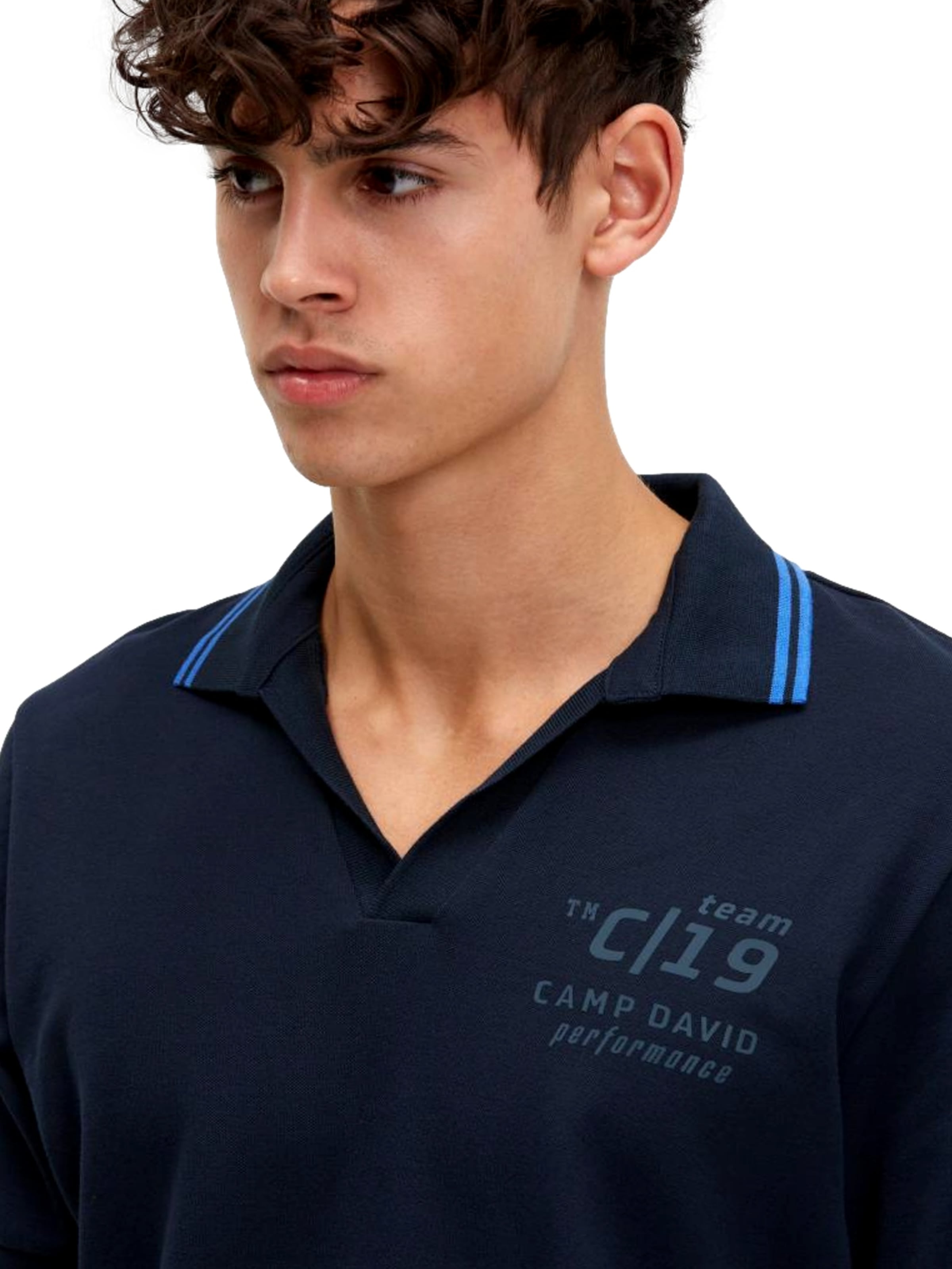 CAMP DAVID Shirt 'Game.Set.Match' in Blauw