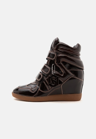 STEVE MADDEN Sneakers hoog 'Mavis' in Bruin: voorkant
