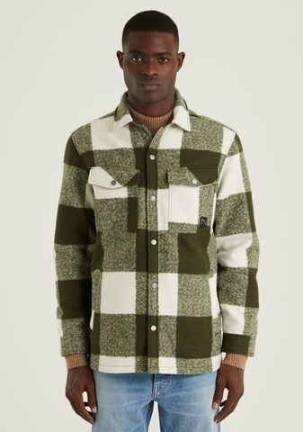 CHASIN' Regular fit Overhemd 'Porter Boucle' in Groen: voorkant