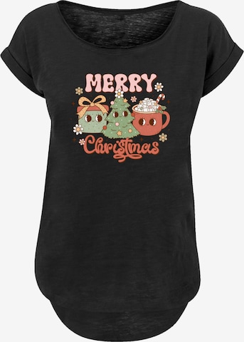 F4NT4STIC Shirt 'Merry Christmas' in Zwart: voorkant