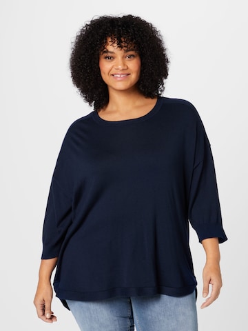 Pull-over 'PALMA' Fransa Curve en bleu : devant