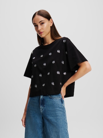 Tricou de la Karl Lagerfeld pe negru: față