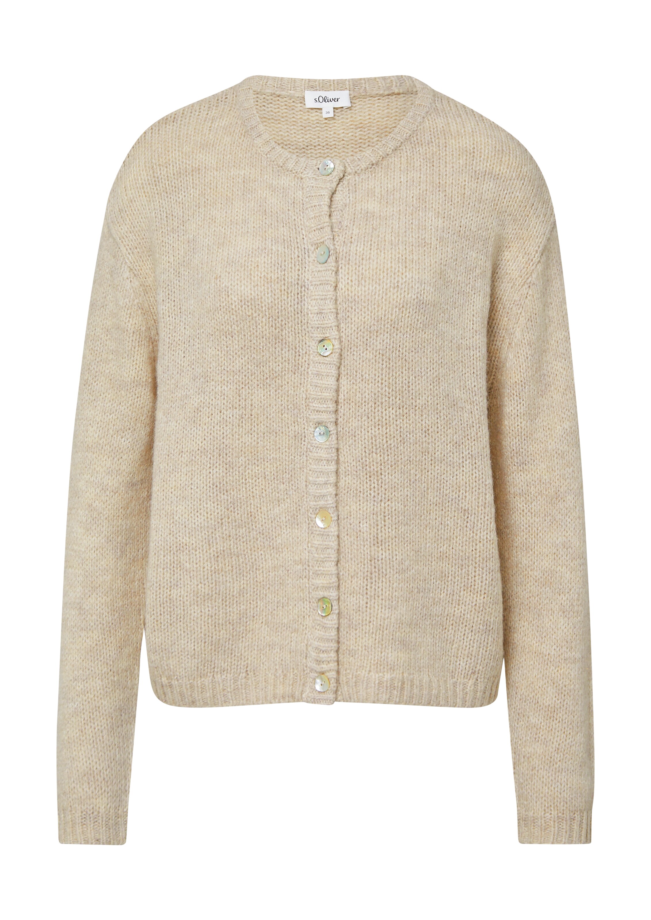 s.Oliver Strickjacke in Beige: Vorderseite