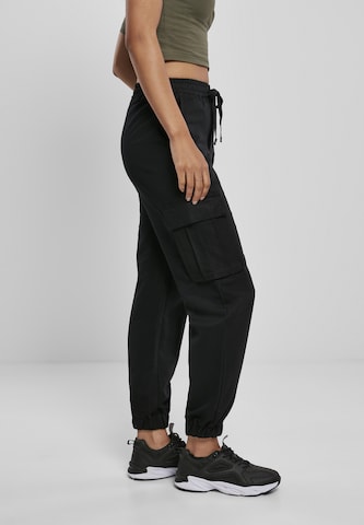 Urban Classics Tapered Cargo Pants in Black