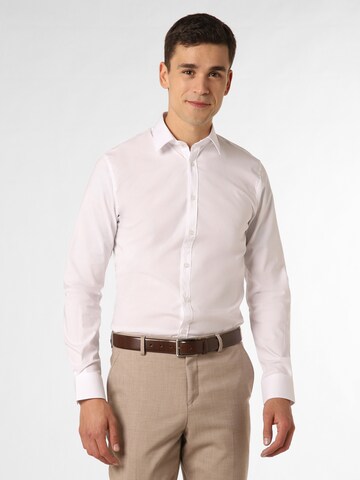 Finshley & Harding Slim fit Zakelijk overhemd in Wit: voorkant