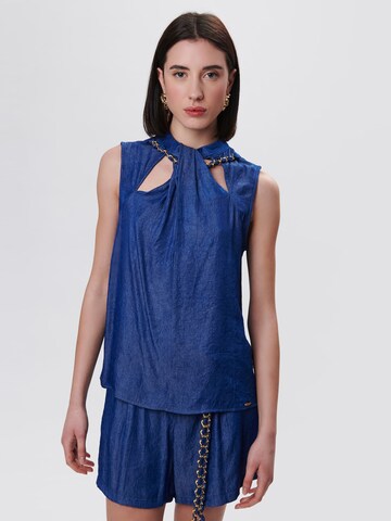 Camicia da donna di Influencer in blu: frontale