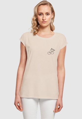 Merchcode T-Shirt 'Cherry' in Beige: predná strana