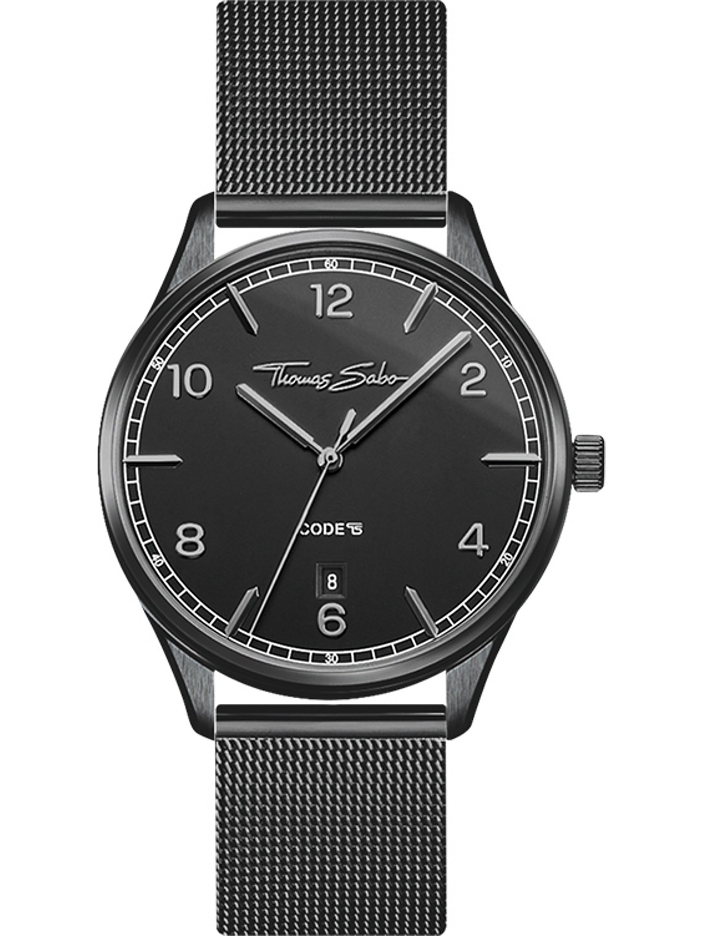Thomas Sabo Analog Watch in Black: front