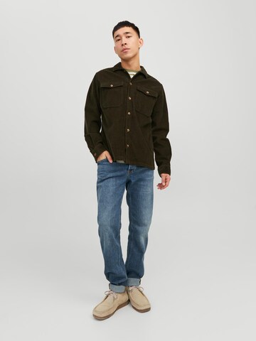 JACK & JONES Comfort fit Button Up Shirt 'DALLAS' in Green