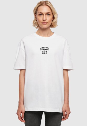Merchcode Oversized shirt 'Random Life' in Wit: voorkant