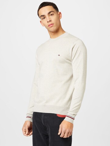 Pull-over TOMMY HILFIGER en beige : devant