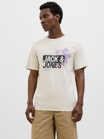 JACK & JONES Tričko 'JJJAXON' – béžová: přední strana